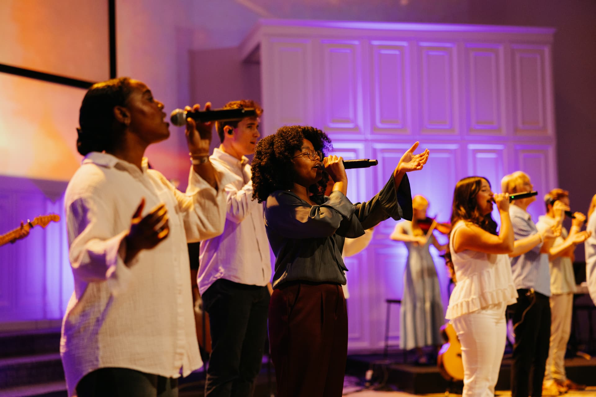 Salt Church worship team leading singing on a Sunday morning